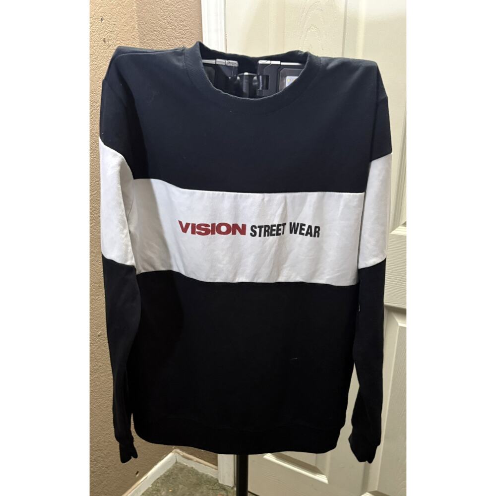 Vision Street Wear Sweatshirt Size Medium Black & White Lightly Used